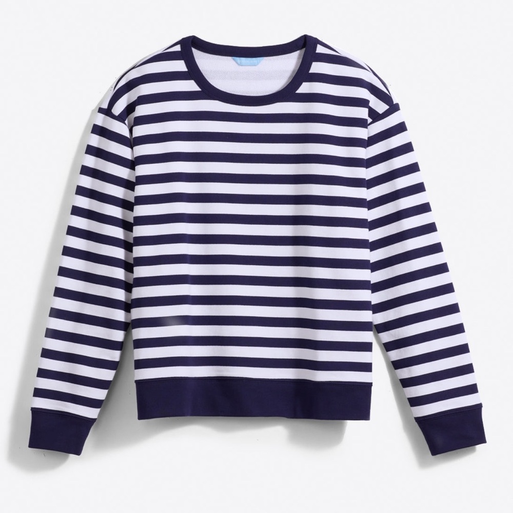 Kelsea Sweatshirt in Awning Stripe Navy Nassau